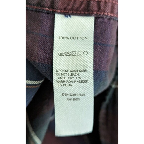 Todd Snyder X Albiate Button Down Shirt Mens Size Medium Maroon Plaid Windowpane - Picture 4 of 7